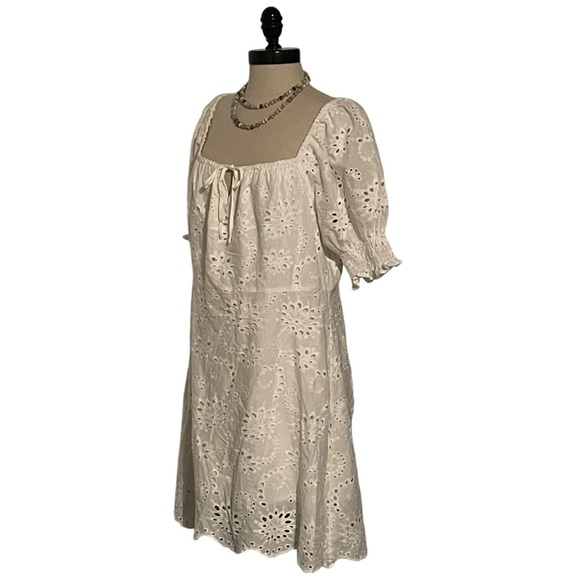 7 For All Mankind White Eyelet Dress - Fully Lined - Size Large - NWT - Picture 5 of 8